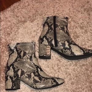 snakeskin booties